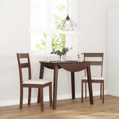 Eetkamerstoelen met kussens 2 st massief hout rubber bruin