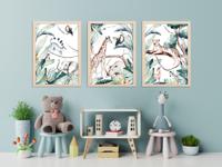 Affiches - Safari Jungle Dieren / Set van 3