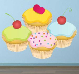 Sticker keuken cupcakes dessert