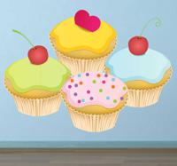 Sticker keuken cupcakes dessert - thumbnail