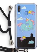 Vliegende eenhoorn: Samsung Galaxy A40 Transparant Hoesje met koord