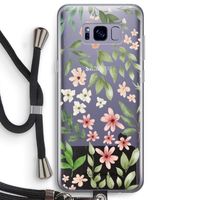 Botanical sweet flower heaven: Samsung Galaxy S8 Plus Transparant Hoesje met koord