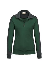 Hakro 277 Women's sweat jacket Contrast MIKRALINAR® - Fir Green/Anthracite - S