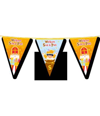 Vlaggenlijn Welkom Sint & Piet Cartoon Vigo (10m)