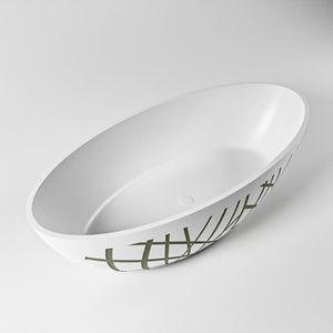 Vrijstaand bad Mondiaz Holm Design | 180x85 cm | Solid surface | Ovaal | Army