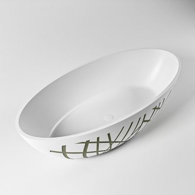Vrijstaand bad Mondiaz Holm Design | 180x85 cm | Solid surface | Ovaal | Army