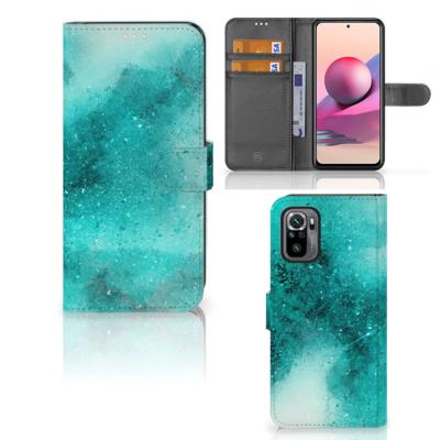 Hoesje Xiaomi Redmi Note 10S | 10 4G | Poco M5s Painting Blue | Portemonnee hoesje