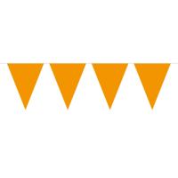 Oranje vlaggenlijn - slinger - 5 meter - binnen en buiten - 10 vlaggetjes - Koningsdag/holland