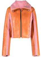 Diesel veste en cuir à design bicolore - Orange