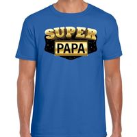 Super papa cadeau t-shirt blauw voor heren