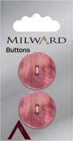 Milward Parelmoer Knoop Roze 22mm (2 stuks)