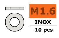 Vlakke sluitring, M1.6, Inox (10st)