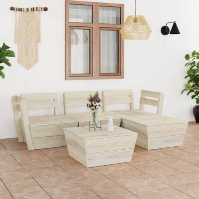 5-delige Loungeset pallet geïmpregneerd vurenhout