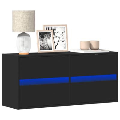 Tv-wandmeubel met LED-verlichting 100x31x45 cm zwart