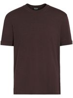 Zegna t-shirt en laine à manches courtes - Marron