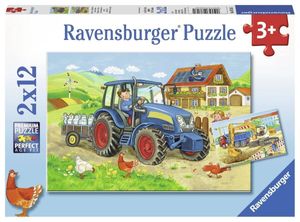 Ravensburger puzzel 2x12 stukjes construction site and farm