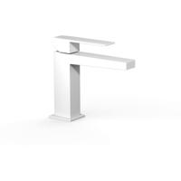 Wastafelkraan Tres Slim | Opbouw | Mengkraan | Standaard model | 1-hendel | Vierkant | Wit mat