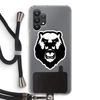 Angry Bear (white): Samsung Galaxy A32 5G Transparant Hoesje met koord Angry Bear (white): Samsung Galaxy A32 5G Transparant Hoesje met koord