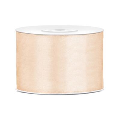 Partydeco Cadeaulint - creme - 5 cm x 25 meter - satijn - sierlint - inpakken - decoratie