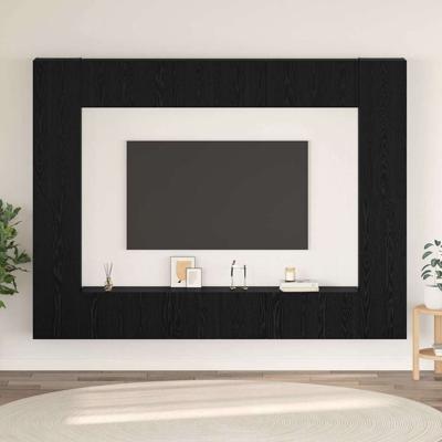 Tv-meubelset 10 pcs Zwart eiken Medium 30.5 x 30 x 90 cm