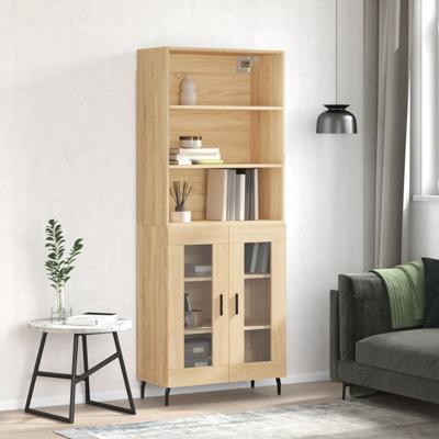 Hoge kast 69,5x34x180 cm bewerkt hout sonoma eikenkleurig