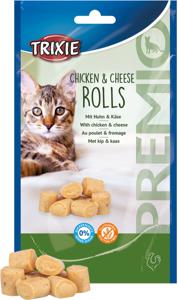 Trixie premio kip & kaas rolletjes voor katten glutenvrij (50 GR)