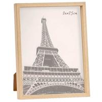 Fotolijst - houtlook - kunststof/glas - 27 x 22 cm - voor foto van 20 x 25 cm - staand/hangend