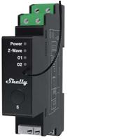 Tweekanaals controller voor DIN-rail Z-Wave Shelly Wave Pro 2PM LR