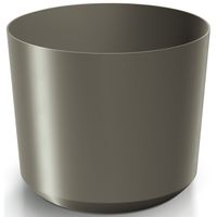 Prosperplast Plantenpot/bloempot Babylon - kunststof - buiten/binnen - titanium grijs - D18 x H18 cm   -