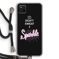 Sparkle quote: Pixel 4a Transparant Hoesje met koord