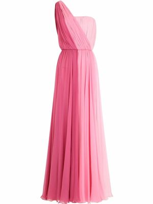 Dolce & Gabbana robe longue en chiffon à design à une épaule - Rose