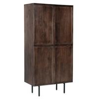 Livingfurn - Kabinetkast Bruin Mangohout - 90x40x170cm - Elan