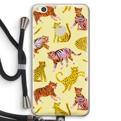 Cute Tigers and Leopards: Huawei Ascend P8 Lite (2017) Transparant Hoesje met koord