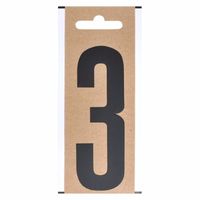 Boten plakcijfer 3 zwart 10 cm
