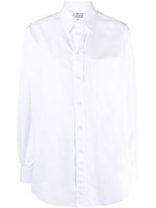 Maison Margiela chemise unie en coton biologique à manches longues - Blanc