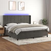 Boxspring met matras en LED fluweel donkergrijs 200x200 cm