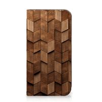 Book Wallet Case voor iPhone 15 Wooden Cubes - thumbnail