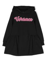 Versace Kids robe à logo imprimé - Noir