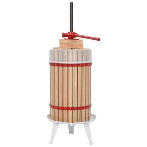 The Living Store Fruitpersset - The Living Store Fruit- en wijnpers - Pers en Stamper - 30L - Eikenhouten vat -