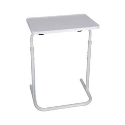 Bijzettafel - wit - kunststof - verstelbaar - 48 x 38 cm - klaptafel