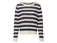 esmara Dames pullover (S (36/38), Donkerblauw gestreept) - thumbnail