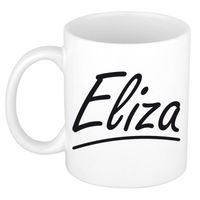 Eliza voornaam kado beker / mok sierlijke letters - gepersonaliseerde mok met naam - Naam mokken