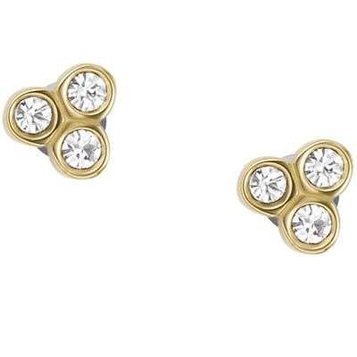 Fossil JF04110710 Oorknoppen Sutton zilver-zirconia goudkleurig-wit