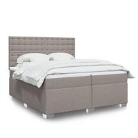 Boxspring met matras stof taupe 200x200 cm