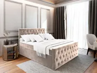 2dekans Opberg Boxspring Fluweel Fondi 160 x 200 Ecru - incl. voetbord (Schade + Niet in originele verpakking)