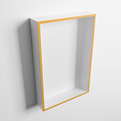 MONDIAZ EASY Nis 44,5x29,5cm in solid surface kleur Ocher | Talc. 1 vak geschikt voor in- of opbouw