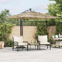 VidaXL Parasol met led&apos;s en stalen paal 269x269x235 cm bruin