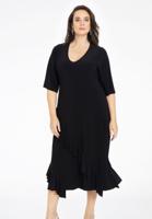 Yoek Jurk met ruches | Zwart | Maat 38/40