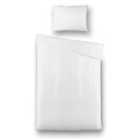 Presence Satijnstreep - Wit Dekbedovertrek 1-persoons (140 x 200/220 cm + 1 kussensloop) Dekbedovertrek