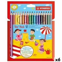 Kleurpotloden Stabilo TRIO THICK Multicolour 18 Onderdelen (6 Stuks)